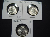 Three BU Washington Quarters: 1944 P-D-S