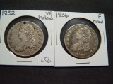 Pair of Holed Bust Halves: 1832 & 1836