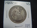 1858-O Seated Half   VG