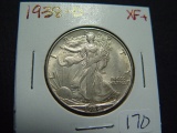 1938-D Walking Liberty Half   XF+