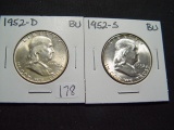 Pair of BU Franklin Halves: 1952-D & 1952-S