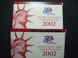 Two 2002 Silver Proof Sets