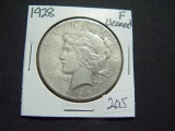 1928 Peace Dollar   Fine, cleaned   KEY DATE