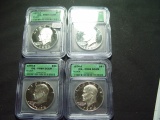 Four ICG PF69 DCAM Silver Proof Ike Dollars: 1972, 1973, 1974, 1976