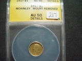 1917 $1 Gold McKinley Commemorative Dollar  ANACS AU50 Details: Ex-Jewelry