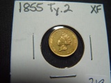 1855 Type 2 Gold Dollar   XF