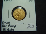 1908 $2.5 Gold Indian   VF - small rim ding at date