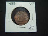 1833 Half Cent   VF