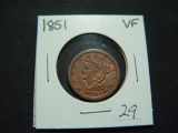 1851 Half Cent   VF