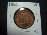 1853 Large Cent   VF