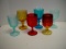 6 Colored Glass Goblets