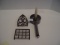 2 Iron Trivets & Contemporary Tin Candle Holder
