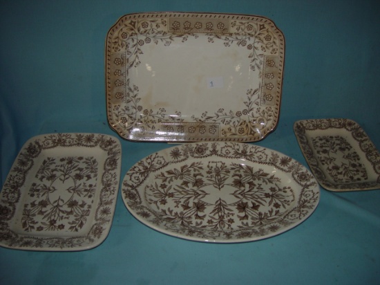 (4) T & R Boote Ironstone Platters 17" & 13"