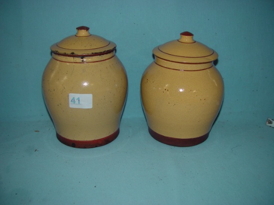 (2) 7 1/2" Contemporary Covered Jars