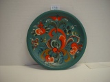Contemporary Rosemaled Wooden Plate