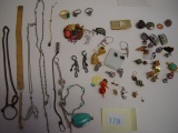 Job Lot of Costume Jewelry, Necklaces, bracelets, earrings, pins & others