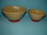 Two Contemporary Pottery Bowls Largest Is