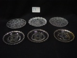Flint Glass Cup Plates (6) 2.5 to 3.5