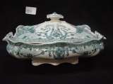 Blue Transfer Covered Dish 3.5