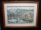 Framed 7 matted water color print signed 1963 by ?? 34x26 &