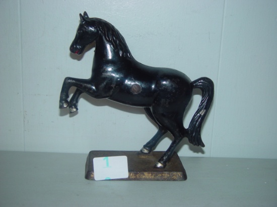 7 1/2" Rearing Horse Cast Iron Bank