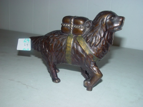 5 1/4" Dog Cast Iron Bank