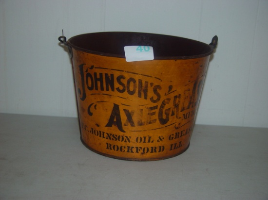 Johnson's Axle Grease 7" Pail, P. C. Johnson Oil & Grease Co. Rockford ILL.