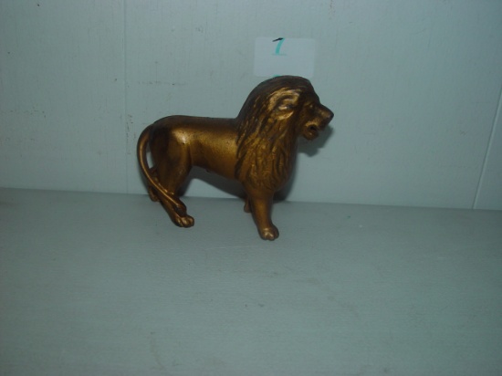 3 1/2" Lion Cast Iron Bank