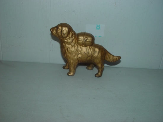 3 1/2" Dog With Pack Cast Iron Bank