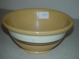 Yellow Ware Banded Bowl, 8 1/2