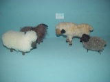 (4) Wool Sheep, Tallest Is 3 1/2