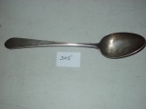 Coin Silver Serving Spoon, Partial Rat Tail 9