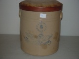 5 Gal. Crock With Ears Eagle Design, & Pin Cushion/Seat On Top