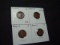 Four Early Lincoln Cents: 1912-D, 1912-S, 1913-S, 1914-S