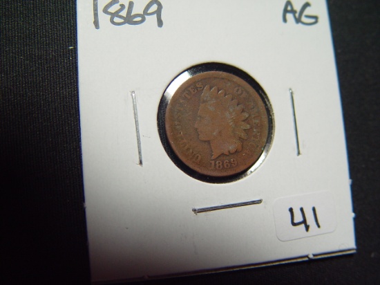 1869 Indian Cent   About Good