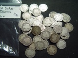 50 Mixed Date Barber Dimes   Good+