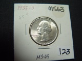 1935-S Washington Quarter   BU+