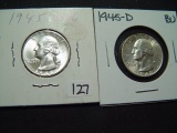 Pair of BU Washington Quarters: 1945 & 1945-D