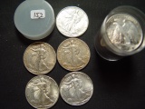 Roll of 20 XF/AU Walking Liberty Halves