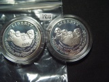 Pair of Proof 1991 Mt. Rushmore Silver Dollars