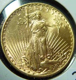 1914-S $20 St. Gaudens   AU
