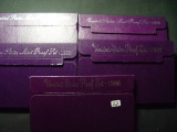 Five Different Proof Sets: 1986, 1987, 1988, 1989, 1991