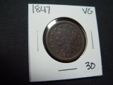 1847 Large Cent   VG