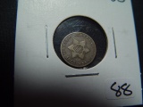 1852 Three Cent Silver   VG