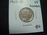 1915-D Buffalo Nickel   VF w/scratch