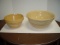 2 Yellow Ware Bowls, One Roseville 5.5
