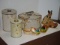 Vintage Tin Autumn Leaf Kitchen Cansiters, 5.5