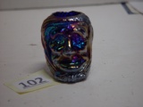 Native American Carnival Glass Toothpick Holder Signed