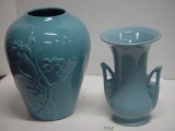 Abingdon Pottery Vase & an Incised 476 USA Pottery Vase