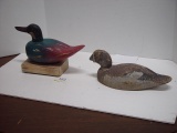 2 Hand Carved Duck Decoys